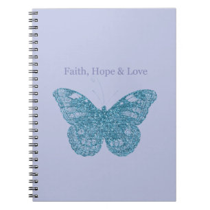 Carnet Papillon Violet Foi, Espoir, Amour