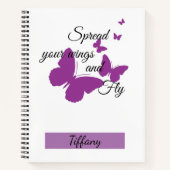 Carnet Papillon Violet Motivationnel (Devant)