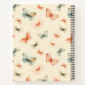 Carnet Papillons aquarelle moderne Monogramme (Dos)