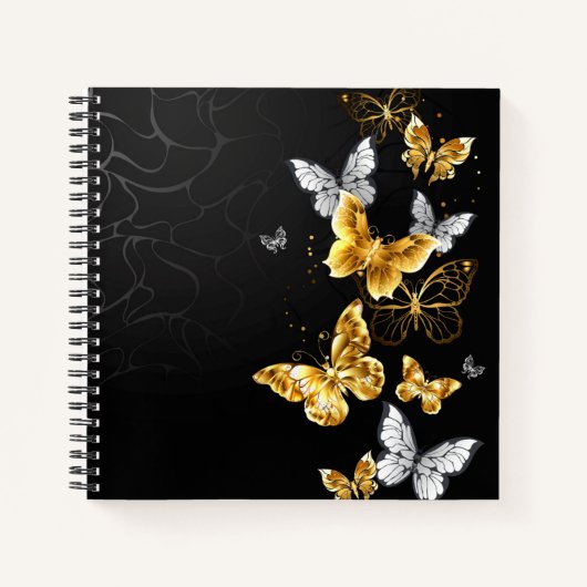 Carnet Papillons blancs et dorés (Devant)