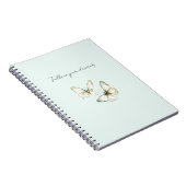 Carnet Papillons blancs verts menthe (Côté Droit)