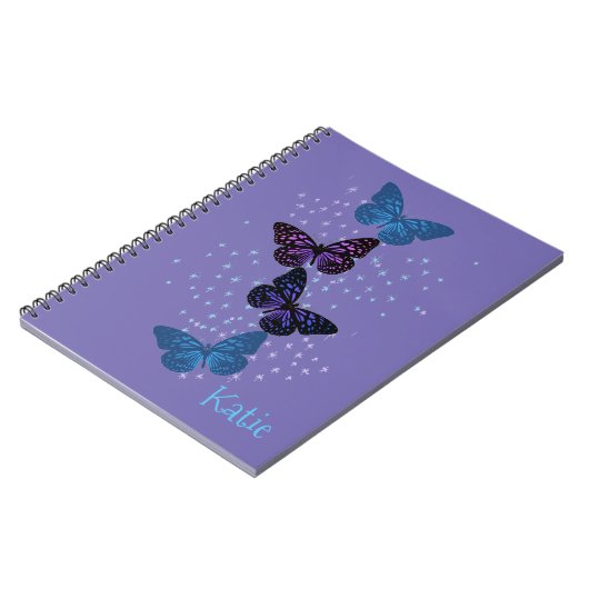 Carnet Papillons bleu violet (Côté gauche)