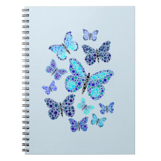 Carnet Papillons bleus en points