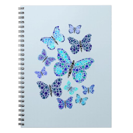 Carnet Papillons bleus en points (Devant)