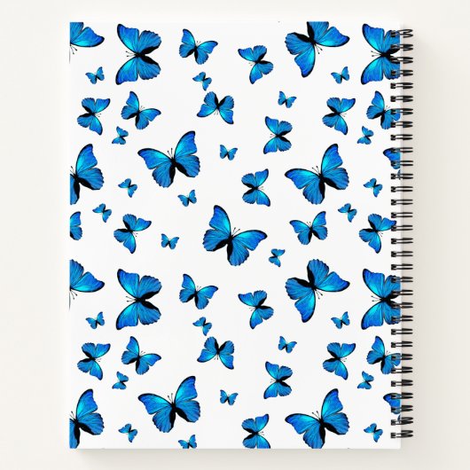 Carnet Papillons bleus mignons (Dos)