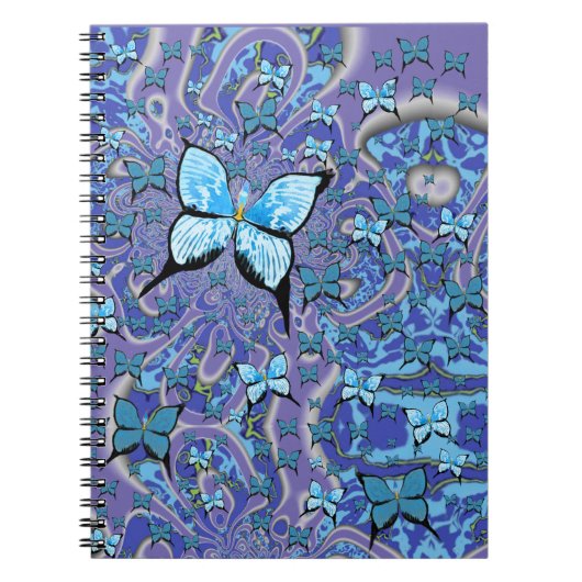 Carnet Papillons bleus rêve psychédélique (Devant)