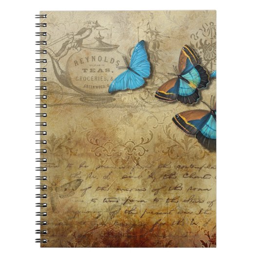 Carnet Papillons bleus vintages (Devant)