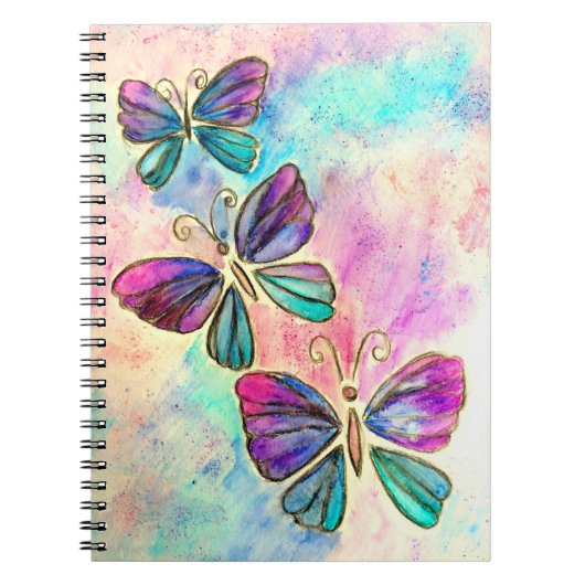 Carnet Papillons colorés mignons (Devant)