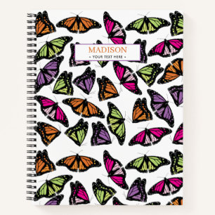 Carnet Papillons colorés Motif décoratif