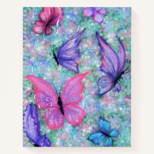 Carnet Papillons colorés Volant - Joie (Devant)