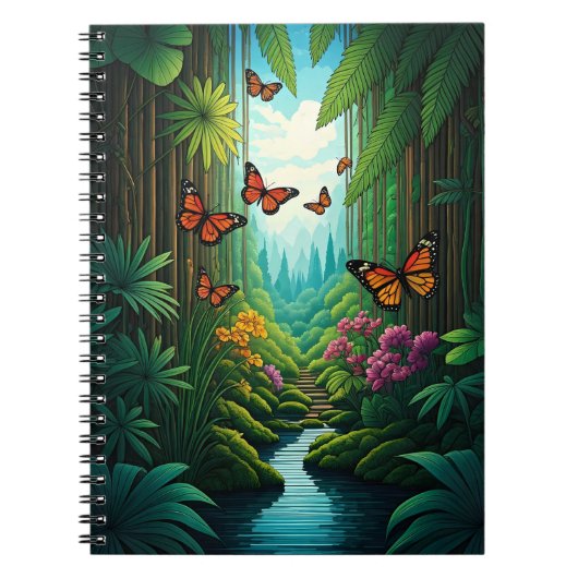 Carnet Papillons dans une jungle luxuriante (Devant)