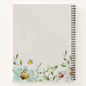 Carnet Papillons d'aquarelle Fleurs Personnalisées (Dos)