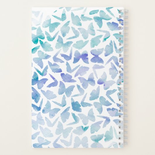 Carnet Papillons d'aquarelle Monogramme (Verso)