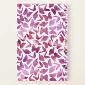 Carnet Papillons d'aquarelle violet Monogramme (Verso)