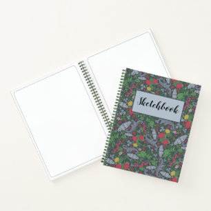Carnet Papillons de Baies Rétro Pêches Œillets