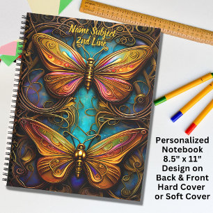 Carnet Papillons de bronze sur Aqua Blue