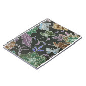 Carnet Papillons et fleurs Arrière - plans foncés Concept (Côté gauche)