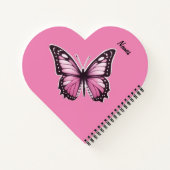 Carnet Papillons et Fleurs dans des tons roses variés (Dos)