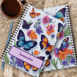 Carnet Papillons et fleurs vibrants