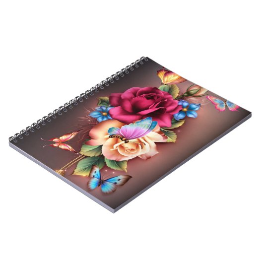 Carnet Papillons et Roses (Côté gauche)