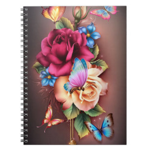 Carnet Papillons et Roses