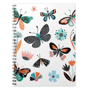Carnet Papillons Fleurs : Collection Dessinée à la main