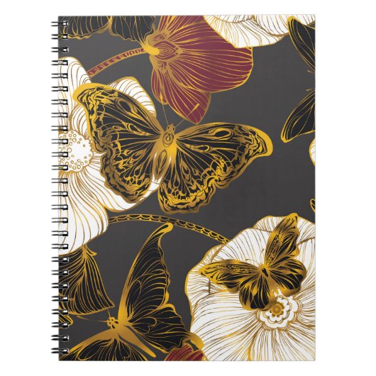 Carnet Papillons & Fleurs : Motif Boho de printemps (Devant)