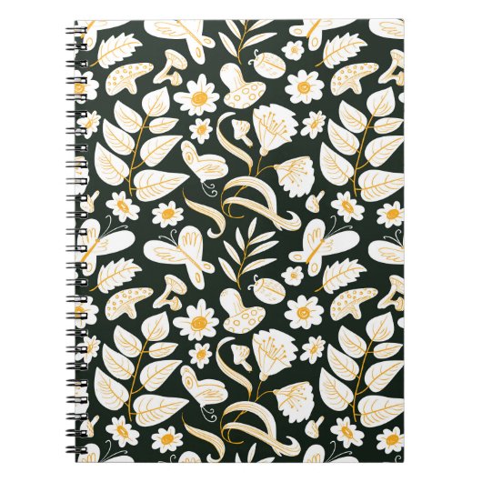 Carnet Papillons & Fleurs : Motif d'été Doodle. (Devant)