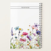 Carnet Papillons fleurs sauvages de prairie script de nom (Verso)