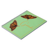 Carnet Papillons "Gratitude" à deux monarques (Côté gauche)
