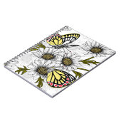 Carnet Papillons Jézabel et fleurs marguerites sur blanc (Côté gauche)