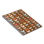 Carnet Papillons, marron, turquoise et corail (Côté Droit)