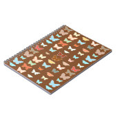 Carnet Papillons, marron, turquoise et corail (Côté gauche)