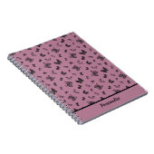 Carnet Papillons miniature violet et noir Personnaliser (Côté Droit)