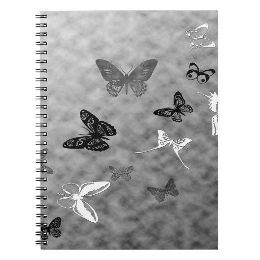 Carnet Papillons noirs et blancs (Devant)