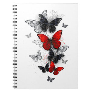Carnet Papillons noirs et rouges volants