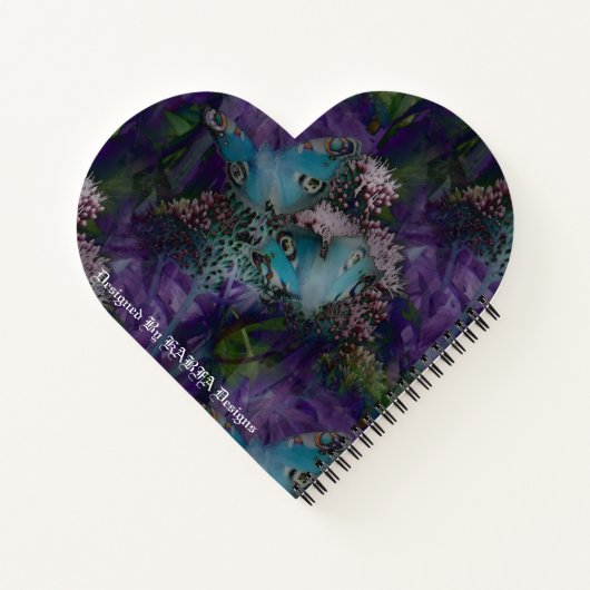 Carnet Papillons Peacock en pourpre par KABFA Designs (Dos)