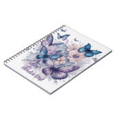Carnet Papillons personnalisés Purple Nom Fille (Côté gauche)