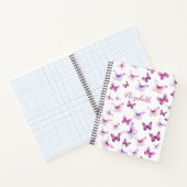 Carnet Papillons rose jolie Nom personnalisé (Intérieur)