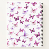 Carnet Papillons rose jolie Nom personnalisé (Dos)