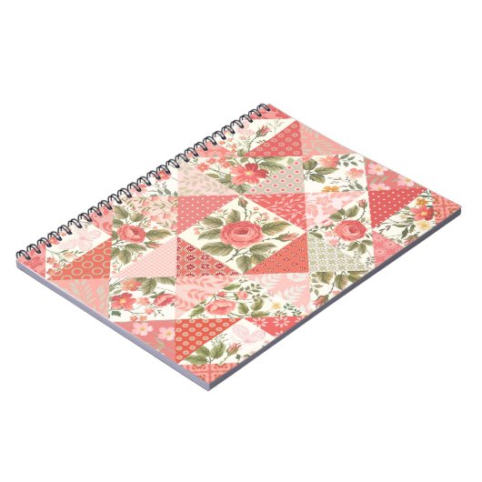 Carnet Papillons rose Patchwork sans couture (Côté gauche)