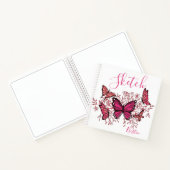 Carnet Papillons Rose Violet Avec Nom Sketchbook (Intérieur)