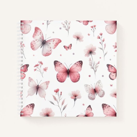 Carnet Papillons roses (Devant)
