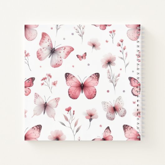 Carnet Papillons roses (Dos)