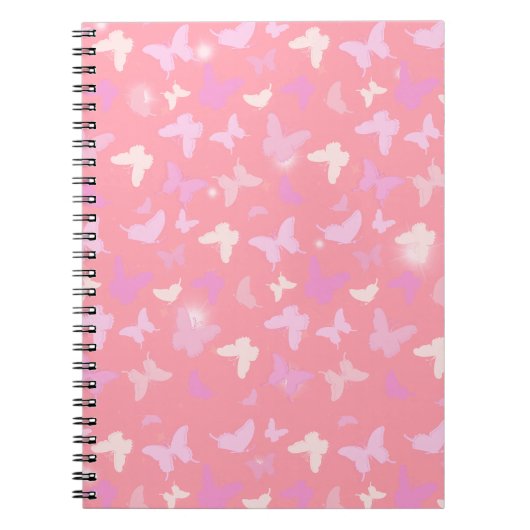 Carnet Papillons roses Motif sans couture (Devant)