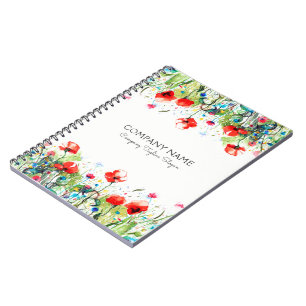 Carnet Papillons rouges et fleurs colorées