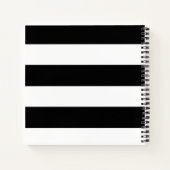 Carnet Papillons rouges sur Arrière - plan rayé noir et b (Dos)