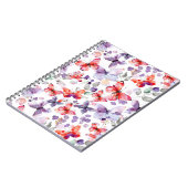 Carnet Papillons rouges violets (Côté gauche)