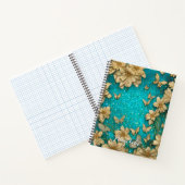 Carnet Papillons turquoises Faux Gold Parties scintillant (Intérieur)