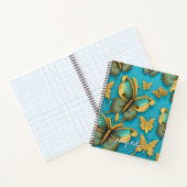 Carnet Papillons Turquoises modernes Parties scintillant (Intérieur)